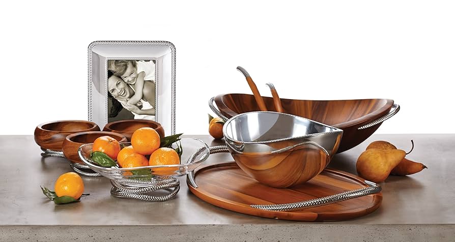 Amazon.com: nambe Braid Centerpiece Bowl | Fruit Display